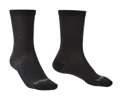 Bridgedale Mens 2 Pack Coolmax Liner Boot Sock Black