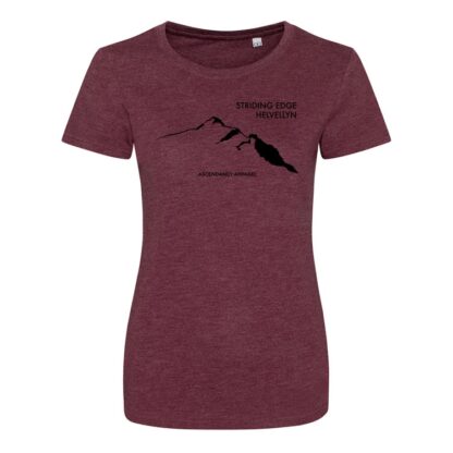 Ascendancy Apparel Ladies Striding Edge Tee Heather Burgundy