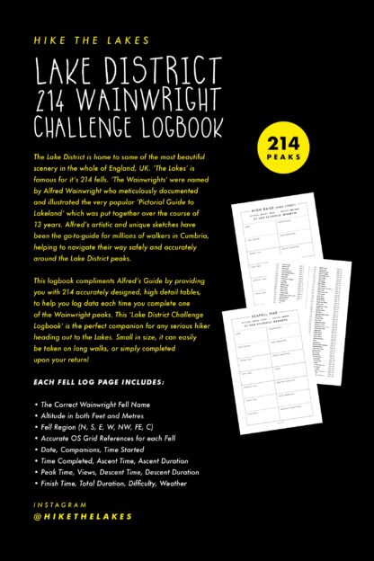 LAKE DISTRICT 214 WAINWRIGHT CHALLENGE LOG BOOK - Image 2