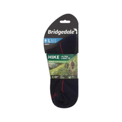 BRIDGEDALE MENS ULTRA LIGHT T2 MERINO LOW NAVY/RED - Image 3