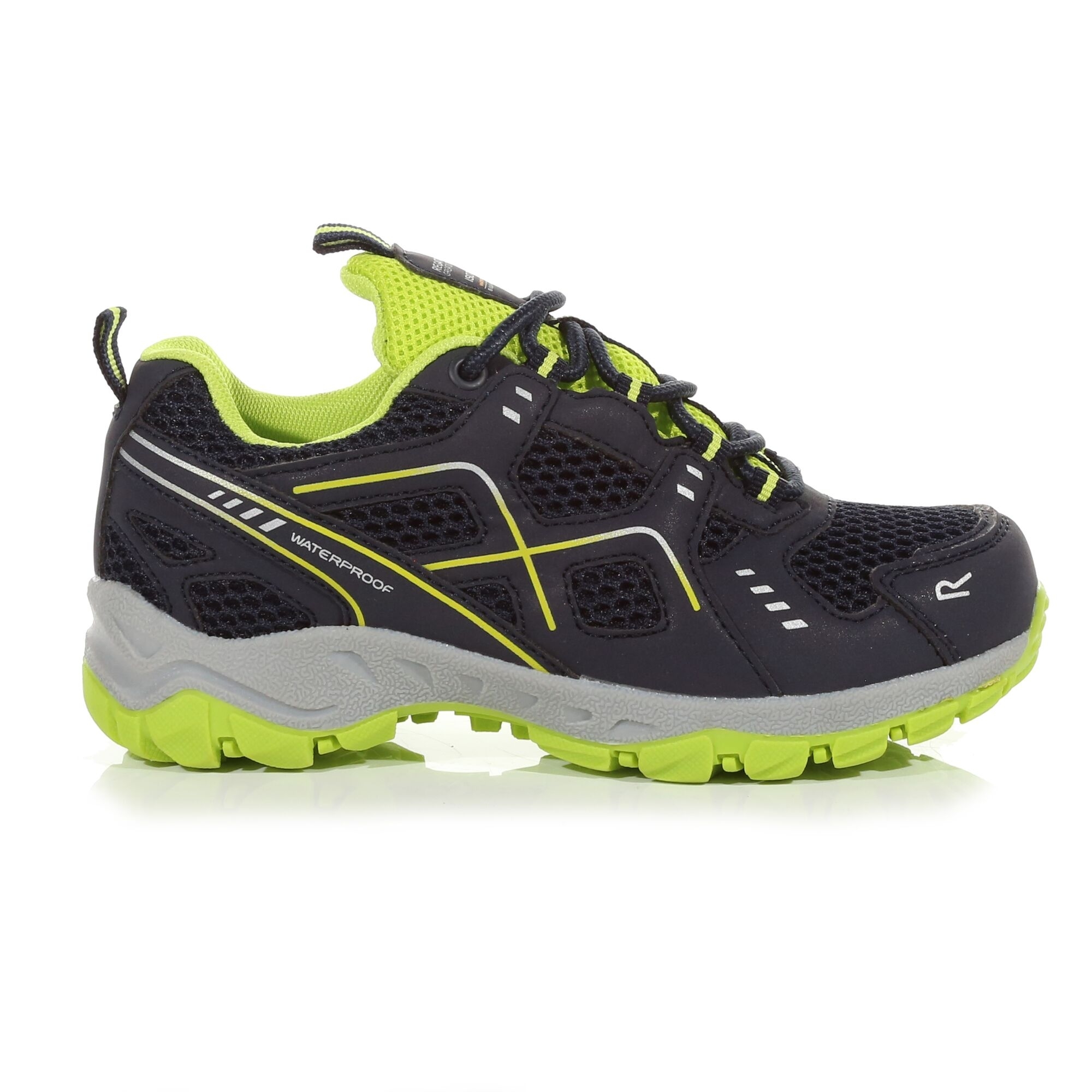 REGATTA KIDS VENDEAVOUR WALKING SHOE NAVY/LIME PUNCH - Image 2