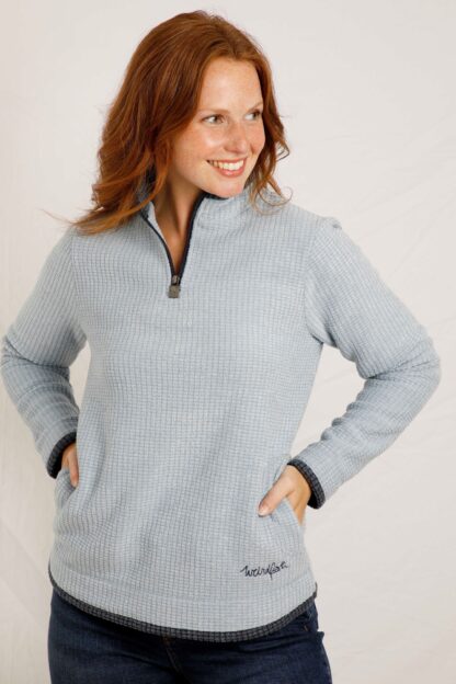 WEIRD FISH LADIES BEYONCE FLEECE PALE DENIM - Image 3