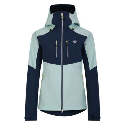 DARE2B LADIES PITCHING WP JACKET MOONLIGHT DENIM/MINT GREEN