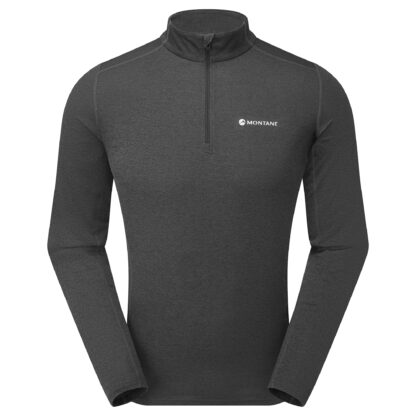 MONTANE MENS DART LONG SLEEVE ZIP NECK MIDNIGHT GREY