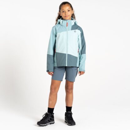 DARE2B KIDS EXPLORE WATERPROOF JACKET ELEMENT GREY/AQUIFER - Image 9