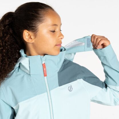 DARE2B KIDS EXPLORE WATERPROOF JACKET ELEMENT GREY/AQUIFER - Image 5