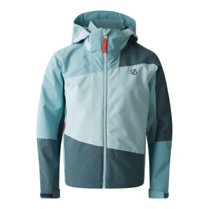 DARE2B KIDS EXPLORE WATERPROOF JACKET ELEMENT GREY/AQUIFER