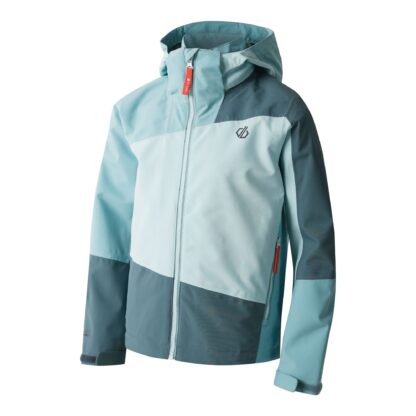 DARE2B KIDS EXPLORE WATERPROOF JACKET ELEMENT GREY/AQUIFER - Image 3