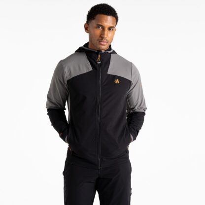 DARE2B MENS LATITUDINAL SOFTSHELL JACKET BLACK/GRANITE - Image 8