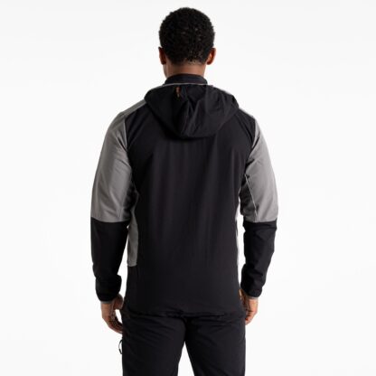 DARE2B MENS LATITUDINAL SOFTSHELL JACKET BLACK/GRANITE - Image 6