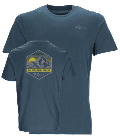RAB MENS STANCE MOUNTAIN PEAK TEE TEMPEST BLUE