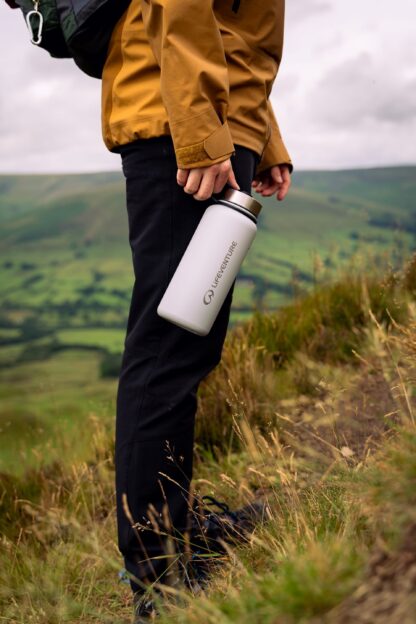 LIFEVENTURE 1L STAINLESS STEEL FLASK LIGHT GREY - Image 3