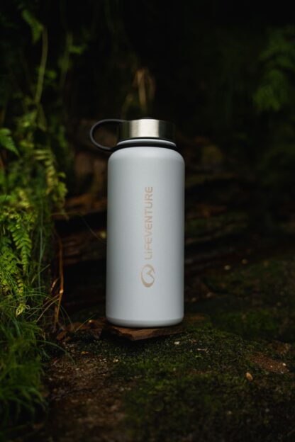 LIFEVENTURE 1L STAINLESS STEEL FLASK LIGHT GREY - Image 4