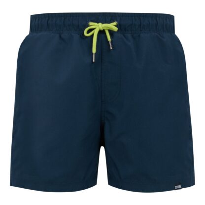 REGATTA MENS MAWSON SWIM SHORTS NAVY/LIME - Image 4