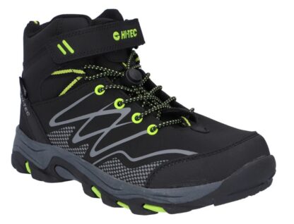 HI-TEC KIDS BLACKOUT MID WATERPROOF BLACK/LIME