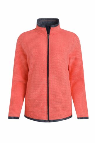 WEIRD FISH LADIES ARIANA FULL ZIP FLEECE HOT CORAL