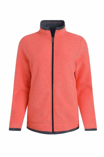 WEIRD FISH LADIES ARIANA FULL ZIP FLEECE HOT CORAL