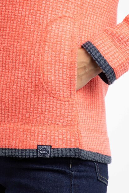 WEIRD FISH LADIES ARIANA FULL ZIP FLEECE HOT CORAL - Image 3