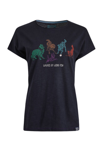 WEIRD FISH LADIES GO FETCH TEE DARK NAVY