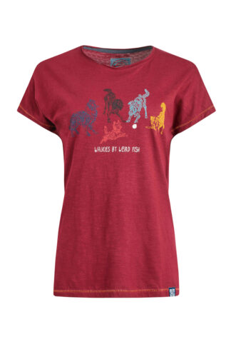 WEIRD FISH LADIES GO FETCH TEE GARNET