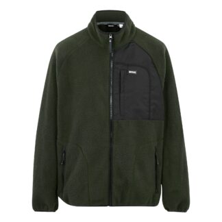 REGATTA MENS FRANKIE BORG FULL ZIP FLEECE DARK KHAKI
