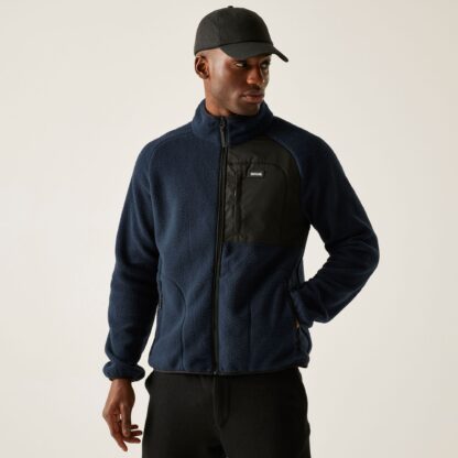 REGATTA MENS FRANKIE BORG FULL ZIP FLEECE NAVY BLUE - Image 8