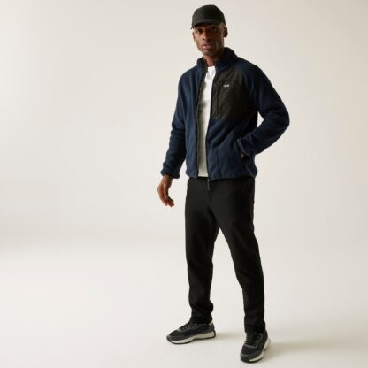REGATTA MENS FRANKIE BORG FULL ZIP FLEECE NAVY BLUE - Image 6