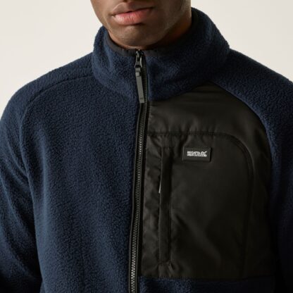 REGATTA MENS FRANKIE BORG FULL ZIP FLEECE NAVY BLUE - Image 5