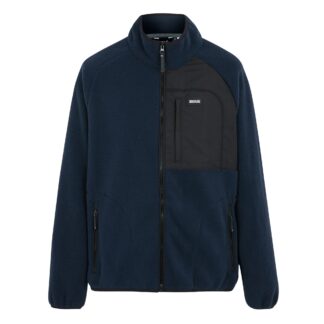 REGATTA MENS FRANKIE BORG FULL ZIP FLEECE NAVY BLUE