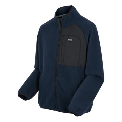 REGATTA MENS FRANKIE BORG FULL ZIP FLEECE NAVY BLUE - Image 2