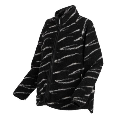 REGATTA LADIES FRANKIE BORG FULL ZIP FLEECE BLACK LIGHT VANILLA - Image 2